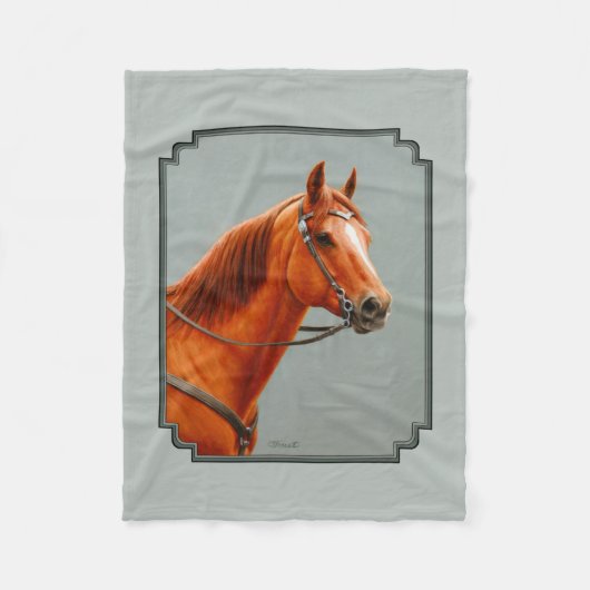 Couverture Polaire Red Dun Chestnut Sorrel Western Quarter Horse Flee (Devant)