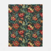 Couverture Polaire Red Floral William Morris print (Devant)