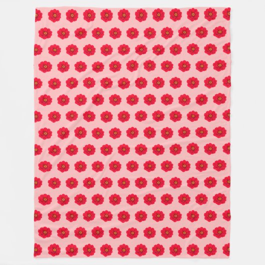 Couverture Polaire Red Flower Seamless Pattern Fleece Blanket (Devant)