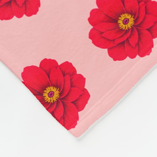Couverture Polaire Red Flower Seamless Pattern Fleece Blanket (Coin)