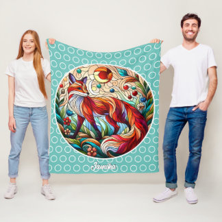 Couverture Polaire Red Fox et Sun Pale Green