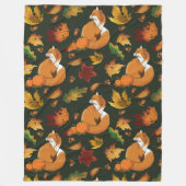 Couverture Polaire Red Fox Feuilles Acorns Green (Devant)