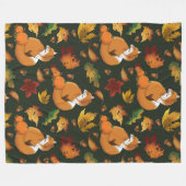 Couverture Polaire Red Fox Feuilles Acorns Green (Devant (Horizontal))
