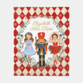 Couverture Polaire Red Gold Nutcracker Holiday Wreath Nursery (Devant)