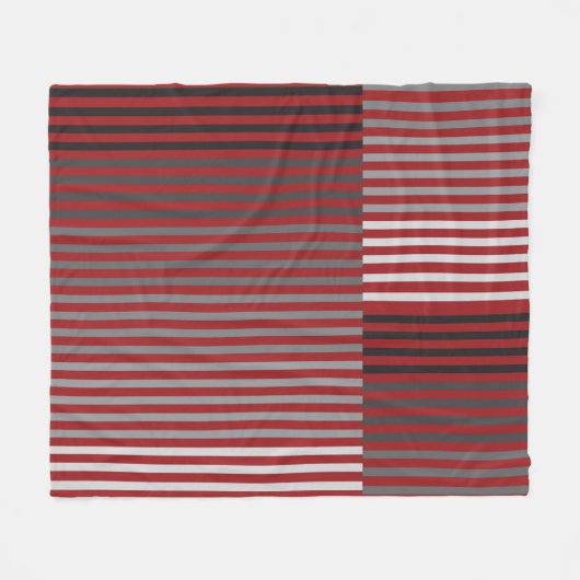 Couverture Polaire Red, Gray, Black, White Stripes (Devant (Horizontal))