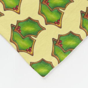 Couverture Polaire Red Green Holly Leaf Noël Noël Noël Noël Noël Noël