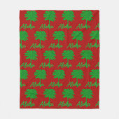 Couverture Polaire Red Green Palm Aloha Tropical Holiday (Devant)