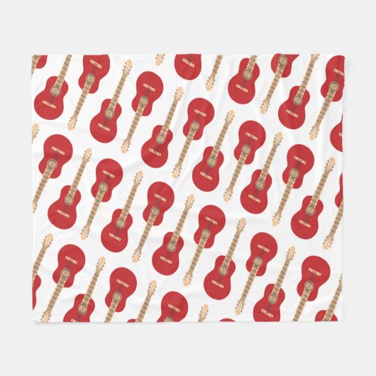 Couverture Polaire Red Guitar Pattern (Devant (Horizontal))