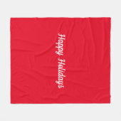 Couverture Polaire Red Happy Holidays (Devant (Horizontal))