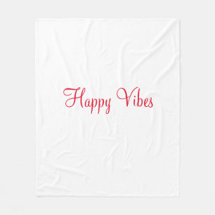Couverture Polaire Red happy vibes vacances simple minimum calligraph