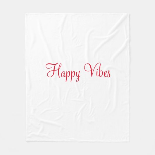 Couverture Polaire Red happy vibes vacances simple minimum calligraph (Devant)