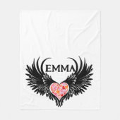 Couverture Polaire Red heart angel black wings (Devant)