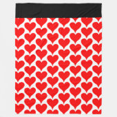 Couverture Polaire Red Hearts Motif noir (Devant)