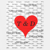Couverture Polaire Red Hearts Vous Aimez Plus De Monogramme (Devant)