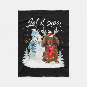 Couverture Polaire Red Long Haid Dachshund Père Noël Chien neige de N