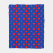 Couverture Polaire Red On Blue Polka Dots Pattern Design  (Devant)