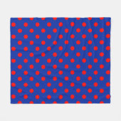 Couverture Polaire Red On Blue Polka Dots Pattern Design  (Devant (Horizontal))