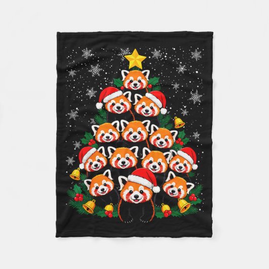 Couverture Polaire Red Panda Christmas Tree Funny Animal (Devant)