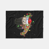 Couverture Polaire Red Panda Lover Xmas Éclairage Père Noël Red Panda (Devant (Horizontal))