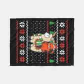 Couverture Polaire Red Panda Ugly Christmas Sweater Reindeer Llama Ri (Devant (Horizontal))
