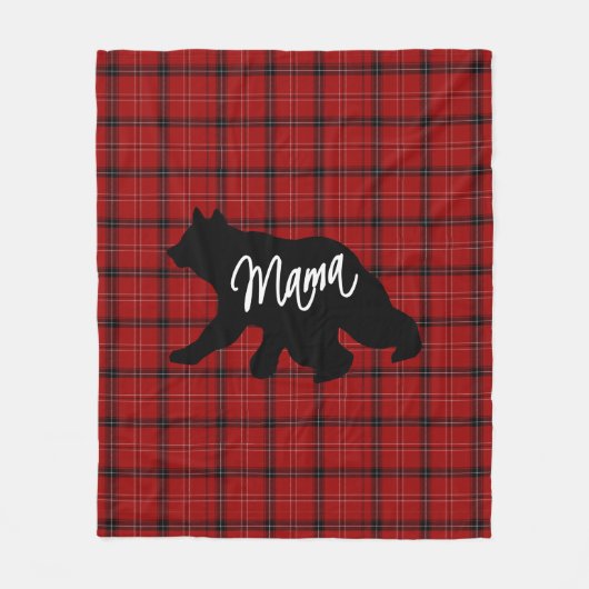 Couverture Polaire Red Plaid Mama (Devant)