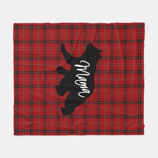 Couverture Polaire Red Plaid Mama (Devant (Horizontal))