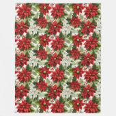 Couverture Polaire Red Poinsettia Blanket Classic Christmas Elegance (Devant)