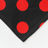Couverture Polaire Red Polka Dots Pattern on Black Background (Coin)