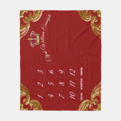 Couverture Polaire Red Prince Milestone Baby Boy Blanket (Devant)