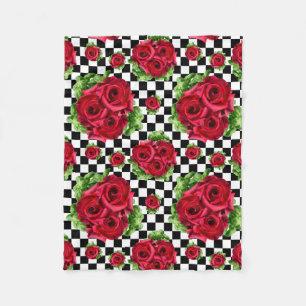 Couverture Polaire Red Roses Bouquet Floral Amour Rockabilly