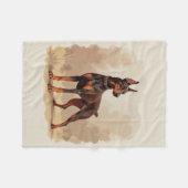 Couverture Polaire Red Rust Brown Doberman Pinscher Dog (Devant (Horizontal))
