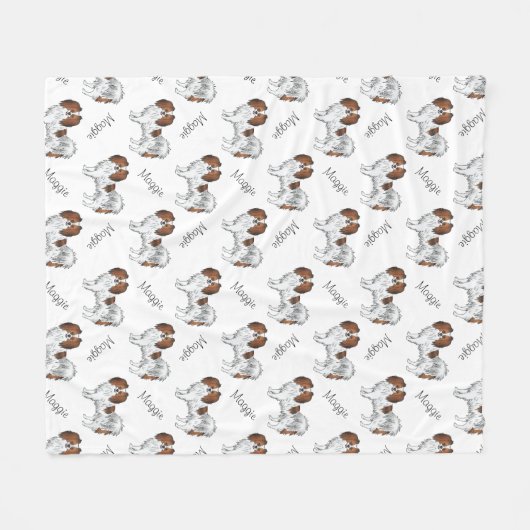 Couverture Polaire Red Sable Phalène Chiens et Motif du nom de chien (Devant (Horizontal))