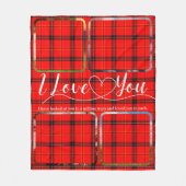 Couverture Polaire Red Tartan Love Couples Collage photo (Devant)