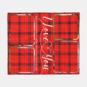 Couverture Polaire Red Tartan Love Couples Collage photo (Devant (Horizontal))