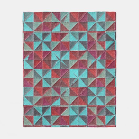 Couverture Polaire red, teal, purple, and gray quilt (Devant)