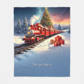 Couverture Polaire Red Train Christmas Tree Fleece Blanket (Devant)
