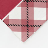 Couverture Polaire Red & White Argyle Plaid Custom Name (Coin)