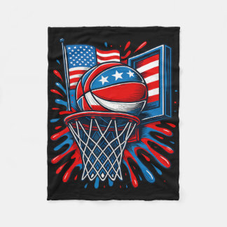 Couverture Polaire Red White Blue Sketll Color Splash Usa Flag Sketll