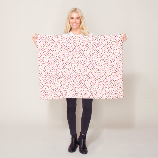 Couverture Polaire Red White Coeurs Motifs Saint Valentin (En situation)