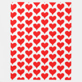 Couverture Polaire Red White Hearts Pattern (Devant)