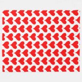Couverture Polaire Red White Hearts Pattern (Devant (Horizontal))