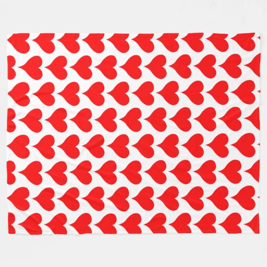 Couverture Polaire Red White Hearts Pattern (Devant (Horizontal))