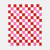 Couverture Polaire Red White Pink Checkered Pattern Design  (Devant)