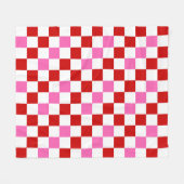 Couverture Polaire Red White Pink Checkered Pattern Design  (Devant (Horizontal))