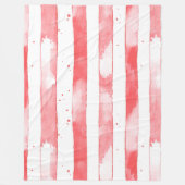 Couverture Polaire Red White Stripes Dots Christmas (Devant)