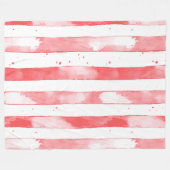 Couverture Polaire Red White Stripes Dots Christmas (Devant (Horizontal))