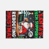 Couverture Polaire Redémarrage Drôle de Santa's Tech Support Noël Com (Devant (Horizontal))