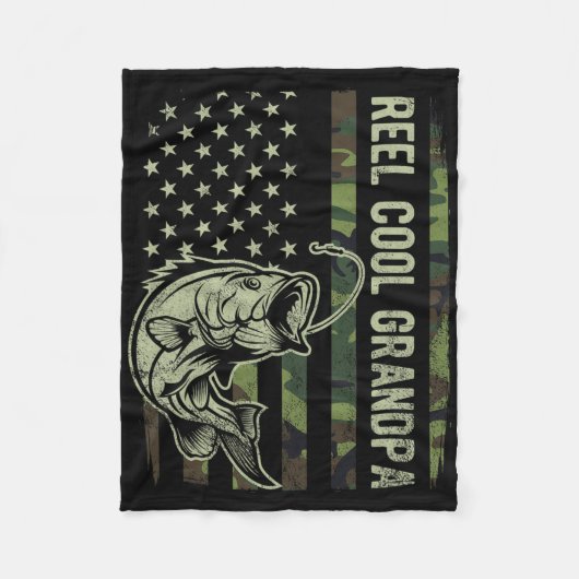 Couverture Polaire Reel Cool Grandpa Camouflage American Flag Fathers (Devant)