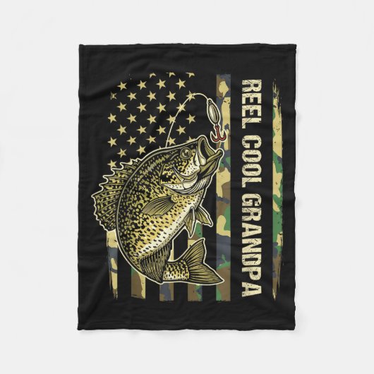 Couverture Polaire Reel Cool Grandpa Crape Fishing Camo American Flag (Devant)