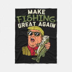Couverture Polaire Refaisons la pêche Trump drôle pêcheur Ang
